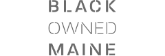 black owned maine logo grayscale